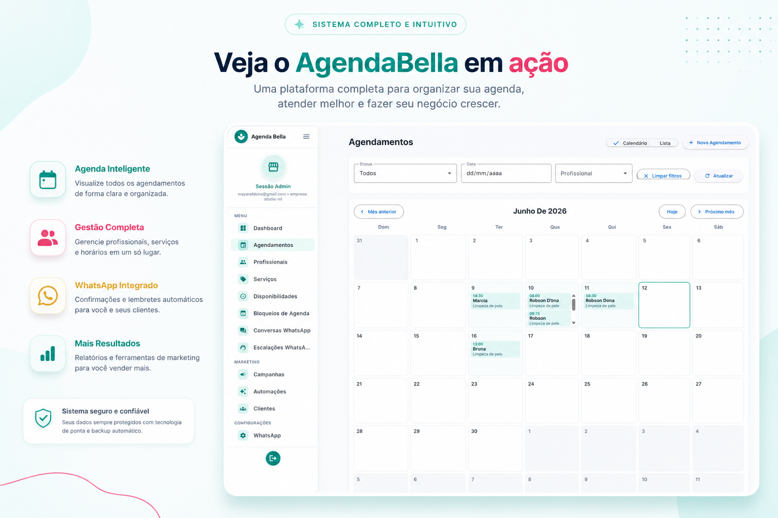 AgendaBella — agenda online com confirmações automáticas por WhatsApp
